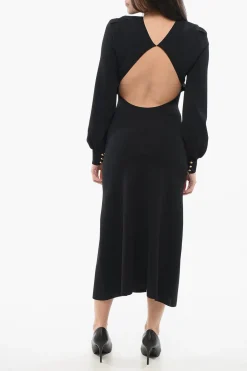 Fashion Vestito Girocollo con Open Back Donna Vestiti