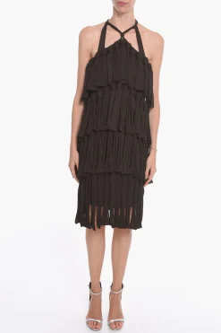 Vestito Halter Neck LOOPS in Misto Seta>Bottega Veneta Best