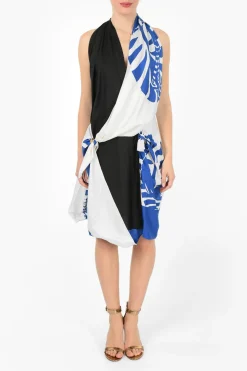 Clearance Vestito Halterneck ZEBRA Drappeggiato Donna Vestiti