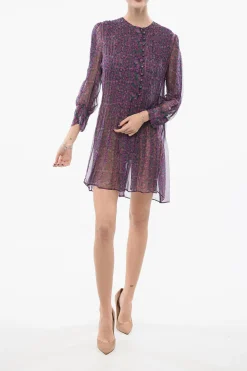 Vestito in Chiffon Plissé>Roberto Cavalli Sale