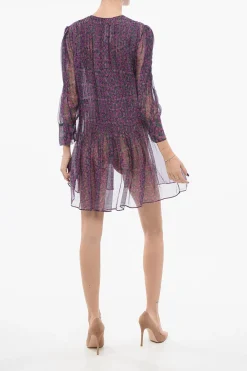 Vestito in Chiffon Plissé>Roberto Cavalli Sale
