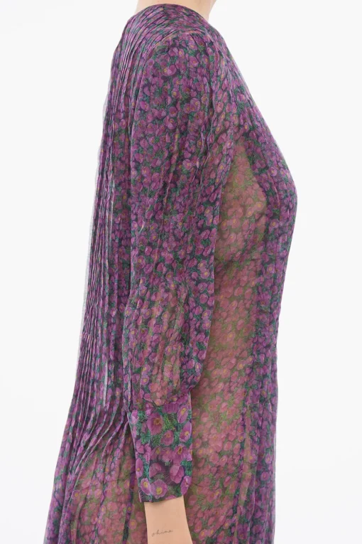 Vestito in Chiffon Plissé>Roberto Cavalli Sale