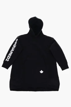Vestito in Felpa con Tasca a toppa e Cappuccio>Dsquared2 Kids Online