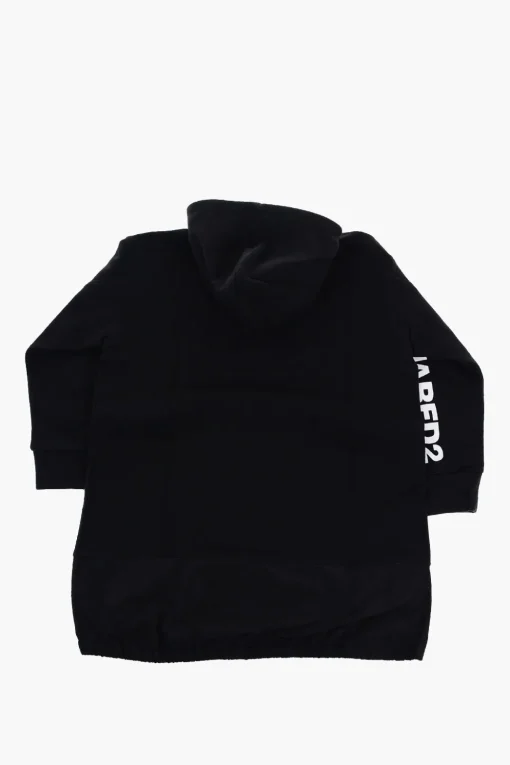 Vestito in Felpa con Tasca a toppa e Cappuccio>Dsquared2 Kids Online