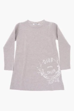 Vestito in Lana Vergine a Maniche Lunghe>Dior Kids Fashion
