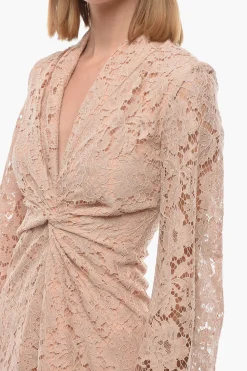 Vestito in Pizzo con Scollo a V e Zip Posteriore></noscript>Super Blond Discount