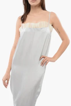 Vestito in Satin UPSIDE DOWN con Blaze in Chiffon></noscript>Off-White Hot