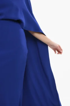 Hot Vestito in Seta Collo a Barca con Design a Cappa Donna Vestiti