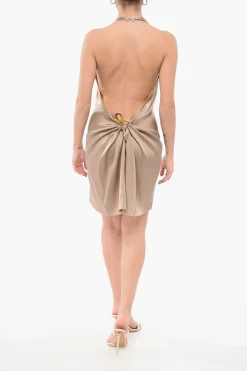 Sale Vestito in Seta con Collo Halter Donna Vestiti