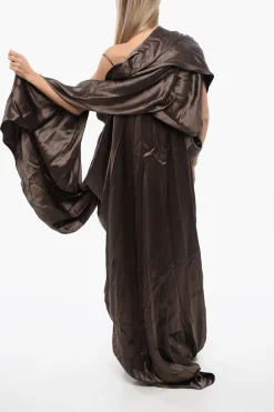 Outlet Vestito In Seta Con Mantella Donna Vestiti