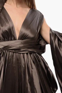 Outlet Vestito In Seta Con Mantella Donna Vestiti