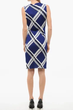 Vestito in Seta Smanicato con Motivo a Quadri>Burberry New