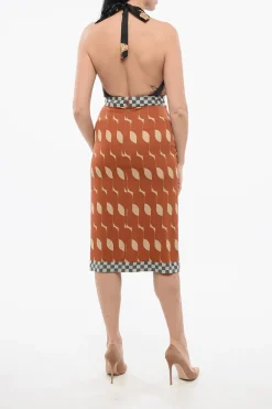 Vestito in Seta Stampato con Spalline da Allacciare>Dries Van Noten Discount