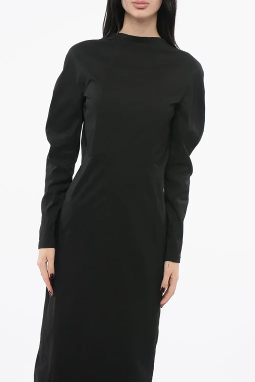 Outlet Vestito in Taffeta con Scollo a V Donna Vestiti