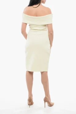 Hot Vestito in Tessuto Tecnico Off The Shoulder Donna Vestiti