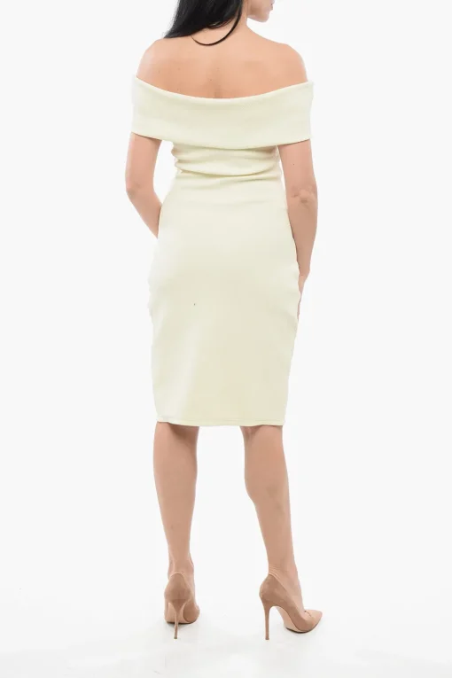 Hot Vestito in Tessuto Tecnico Off The Shoulder Donna Vestiti