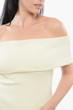 Hot Vestito in Tessuto Tecnico Off The Shoulder Donna Vestiti