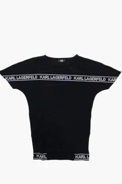 Vestito in Tinta Unita con Bande Logate>Karl Lagerfeld Kids Clearance