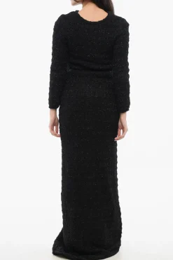 Fashion Vestito in Tweed con Bottoni Logati Donna Vestiti