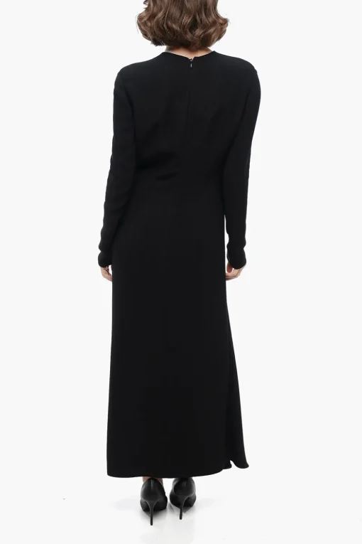 Vestito in Viscosa con Drappeggio e Spacco Frontale>Prada Hot