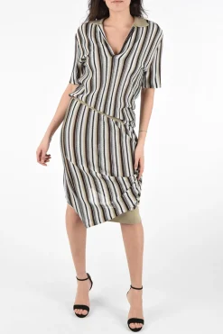 Vestito Jacquard Asimmetrico a Righe>Bottega Veneta Online