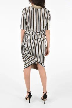 Vestito Jacquard Asimmetrico a Righe>Bottega Veneta Online