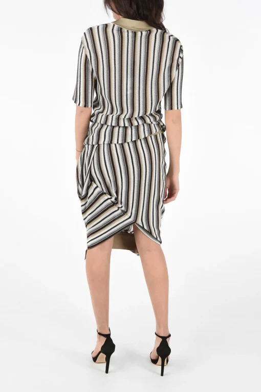 Vestito Jacquard Asimmetrico a Righe>Bottega Veneta Online