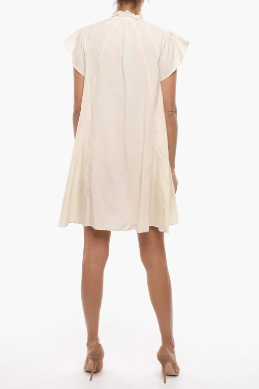Vestito KAROOKH Svasato con Manica Corta Raglan e Colletto con Volant>Samsoe Samsoe Fashion