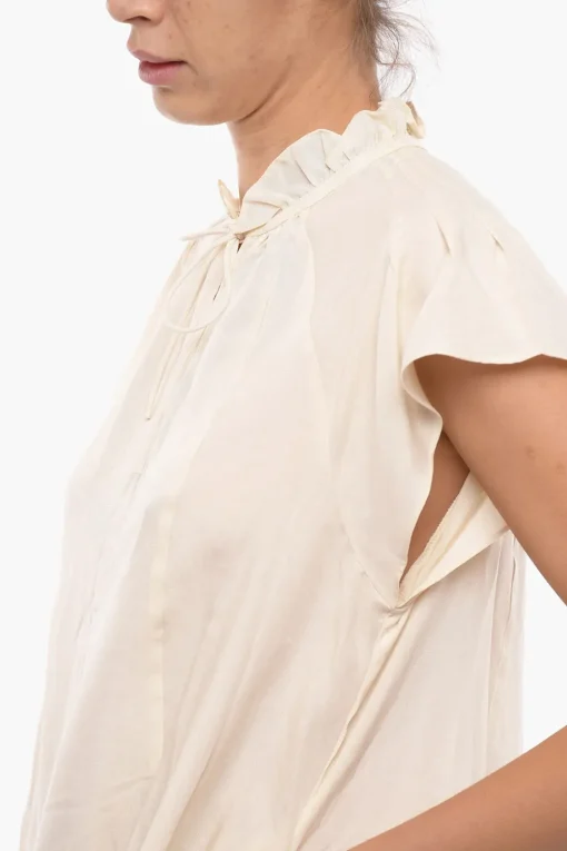 Vestito KAROOKH Svasato con Manica Corta Raglan e Colletto con Volant>Samsoe Samsoe Fashion