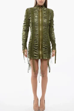 New Vestito Lace-Up Con Zip Donna Vestiti