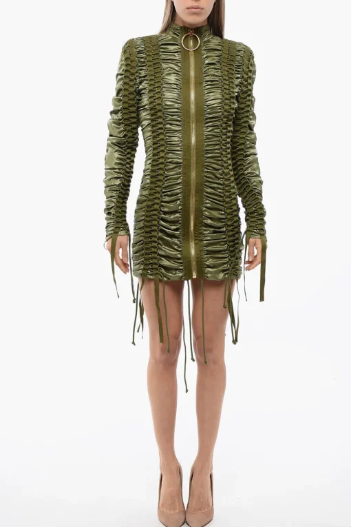 New Vestito Lace-Up Con Zip Donna Vestiti
