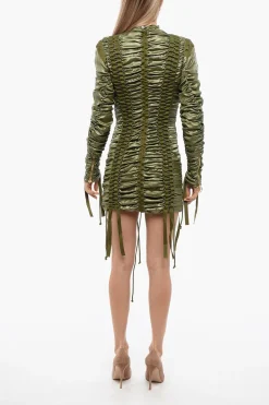 New Vestito Lace-Up Con Zip Donna Vestiti