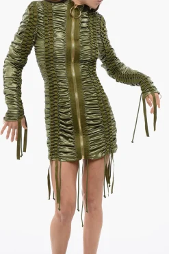 New Vestito Lace-Up Con Zip Donna Vestiti