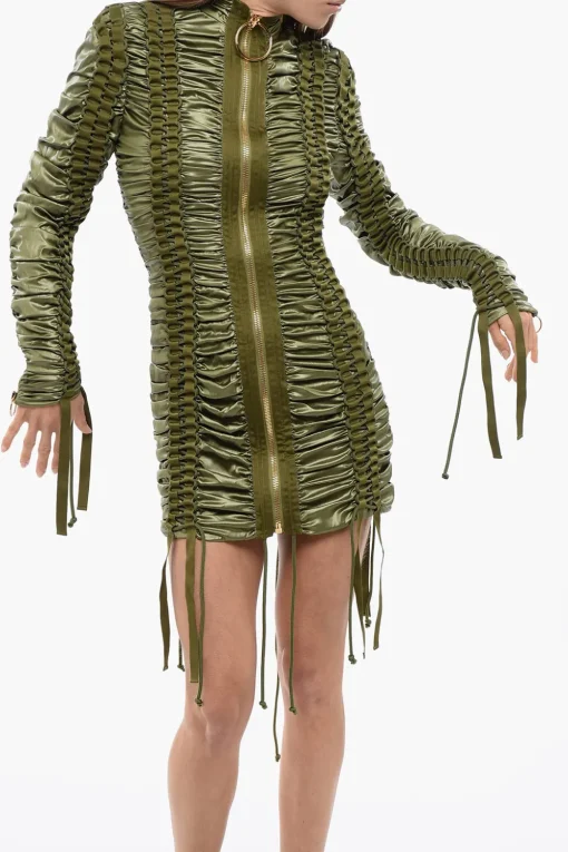 New Vestito Lace-Up Con Zip Donna Vestiti