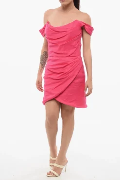 Vestito LEANNA in Lino con Drappeggio>Costarellos New