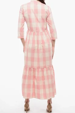 Clearance Vestito Lungo A Quadri Donna Vestiti
