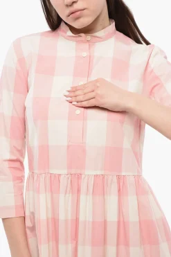 Clearance Vestito Lungo A Quadri Donna Vestiti