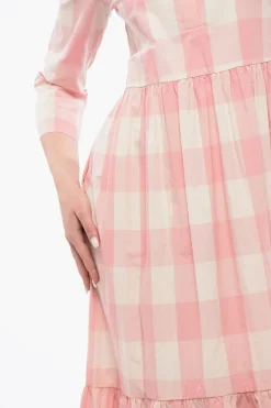 Clearance Vestito Lungo A Quadri Donna Vestiti