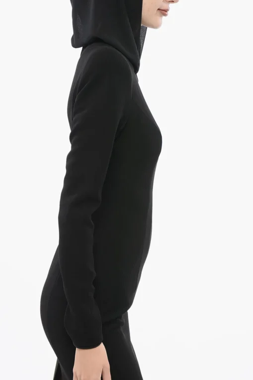 Sale Vestito Lungo Con Cappuccio E Spacco Posteriore Donna Vestiti