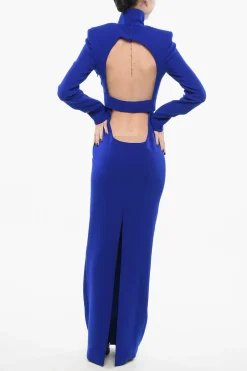 Best Vestito Lungo Con Maxi Cut-out E Spacco Posteriore Donna Vestiti