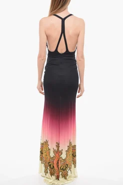 Sale Vestito Lungo Degradè con Stampa Paisley Donna Vestiti
