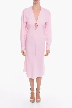 Discount Vestito Lungo GREBSEH in Crepe di Viscosa con Dettaglio Cut-out Donna Vestiti