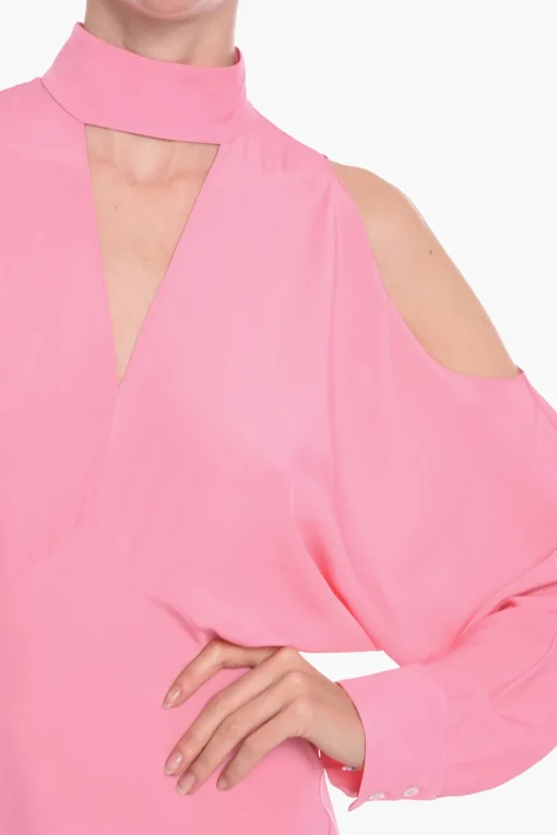 Vestito Lungo in Crepe di Viscosa con Dettagli Cut-out>Super Blond Fashion