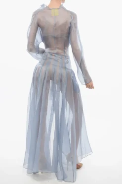 Vestito Lungo Wrap In Seta>Super Blond Online