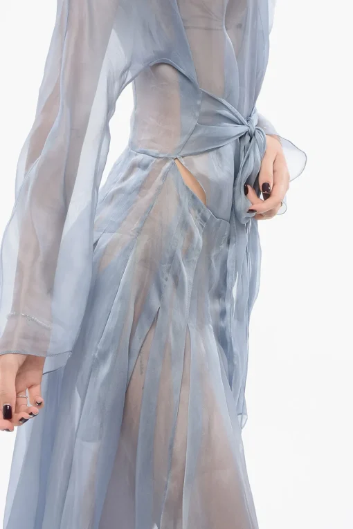 Vestito Lungo Wrap In Seta>Super Blond Online