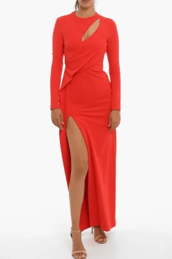 Vestito Maxi A maniche lunghe Con Cutouts>Alexander McQueen Clearance