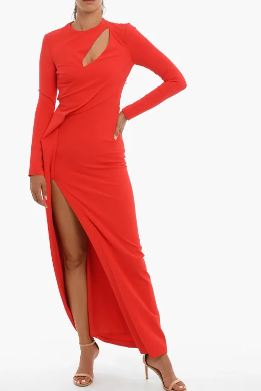 Vestito Maxi A maniche lunghe Con Cutouts>Alexander McQueen Clearance