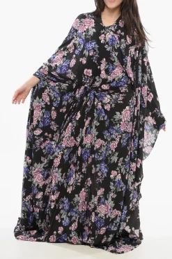 Best Vestito Maxi Plissé con Fantasia Floreale Donna Vestiti