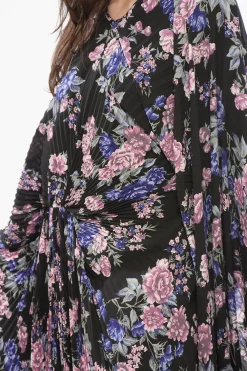Best Vestito Maxi Plissé con Fantasia Floreale Donna Vestiti