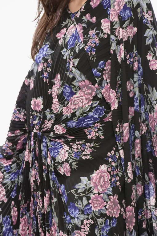 Best Vestito Maxi Plissé con Fantasia Floreale Donna Vestiti